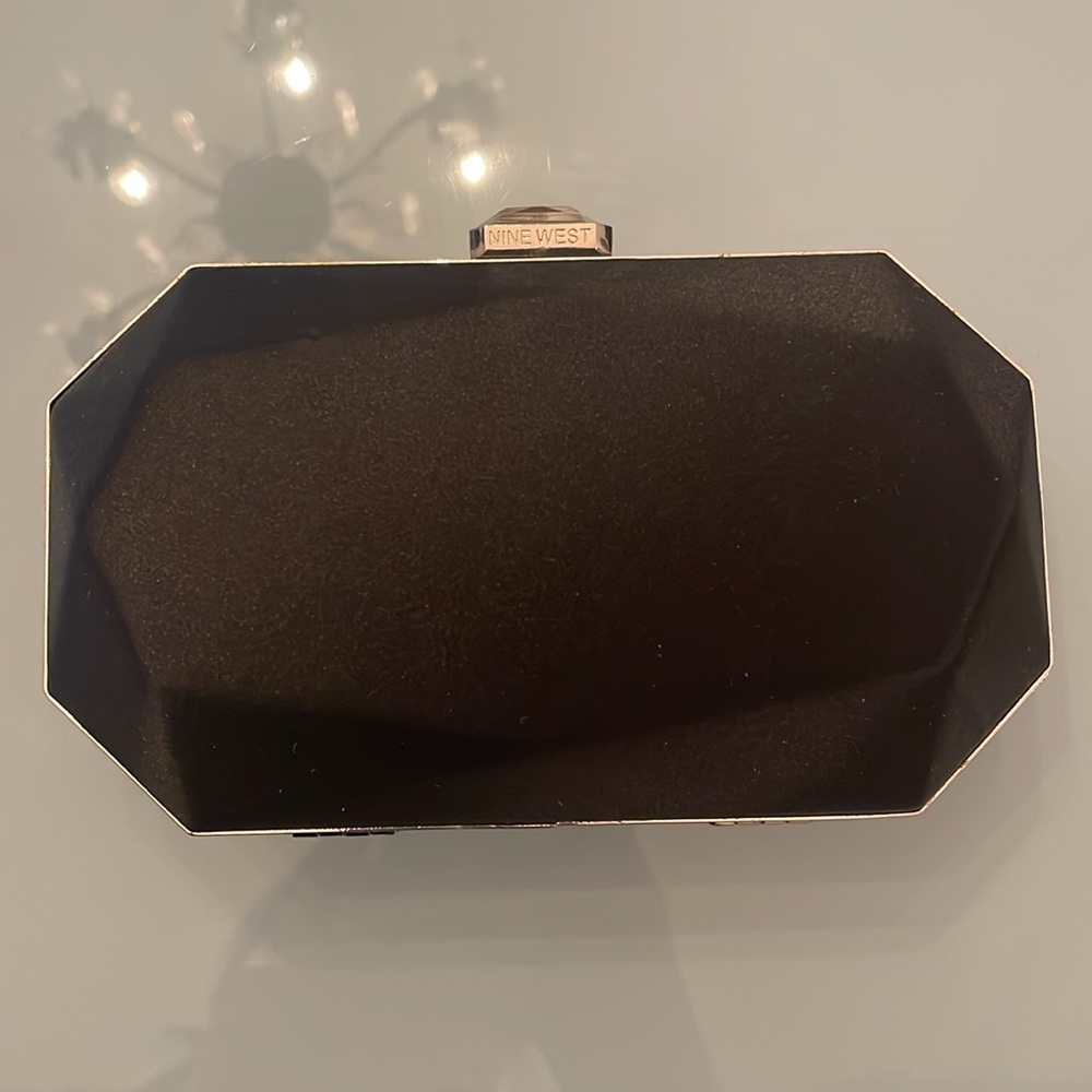 Black Satin Nine West Clutch - Picture 3 of 6